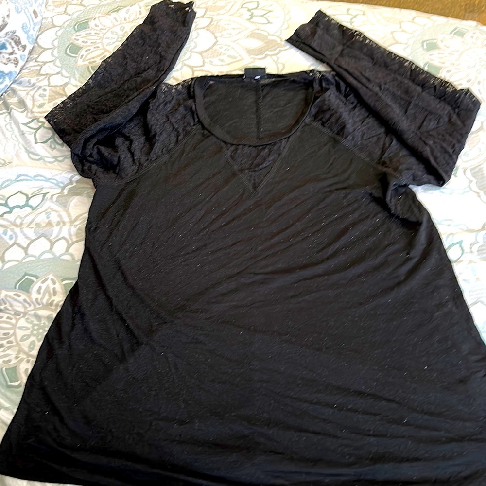 Black lace long sleeve shirt